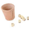 Tout Pour le Jeu Petit Gobelet en cuir naturel avec 5 dés