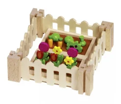 Tout Pour le Jeu Petit jardin en bois miniature avec légumes, fleurs et accessoires