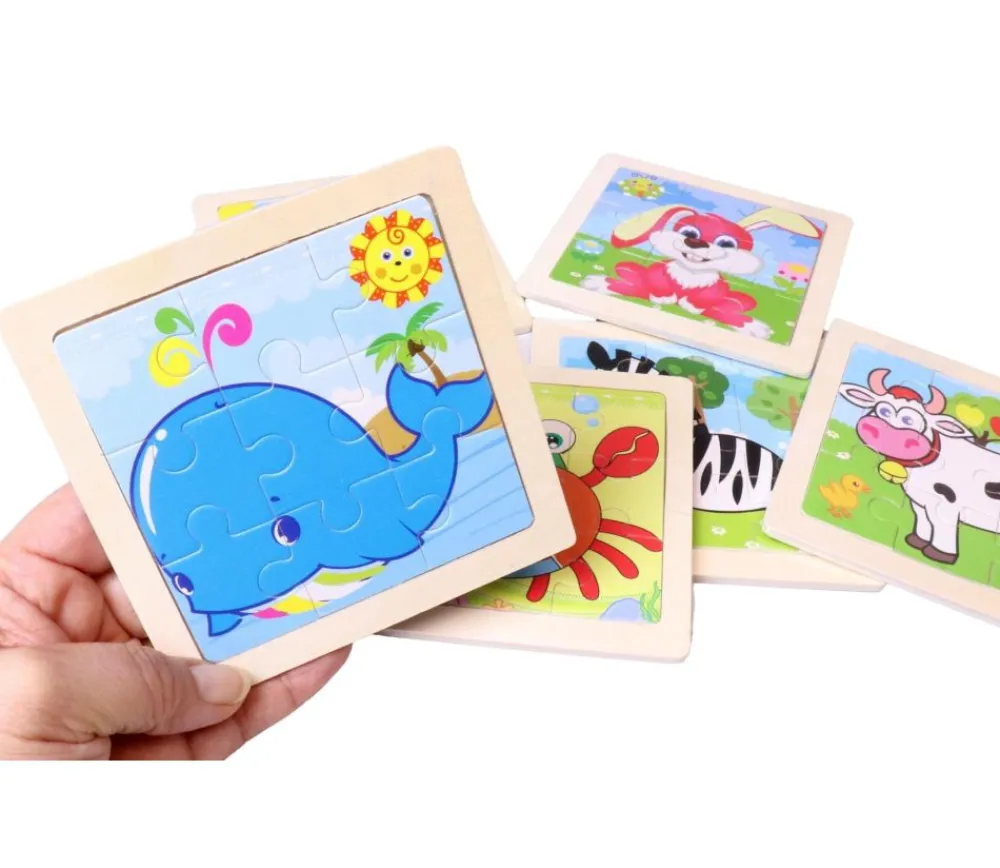 Tout Pour le Jeu Petit puzzle 9 pièces en bois baleine