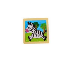 Tout Pour le Jeu Petit puzzle 9 pièces en bois zèbre