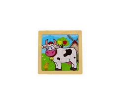 Tout Pour le Jeu Petit puzzle 9 pièces en bois vache