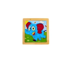 Tout Pour le Jeu Petit puzzle 9 pièces en bois éléphant