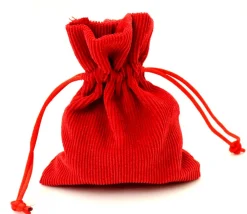 Tout Pour le Jeu Petit Sac 10 x 12.5 cm - velours épais rouge avec cordon