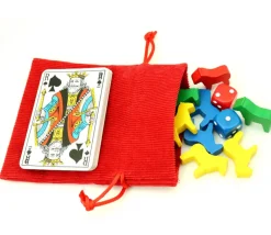 Tout Pour le Jeu Petit Sac 10 x 12.5 cm - velours épais rouge avec cordon