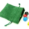 Tout Pour le Jeu Petit Sac 10 x 12.5 cm - velours épais vert avec cordon