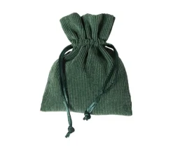 Tout Pour le Jeu Petit Sac 10 x 12.5 cm - velours épais vert avec cordon