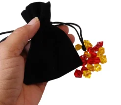 Tout Pour le Jeu Petit Sac velours noir épais avec cordon de serrage - 10 x 8 cm