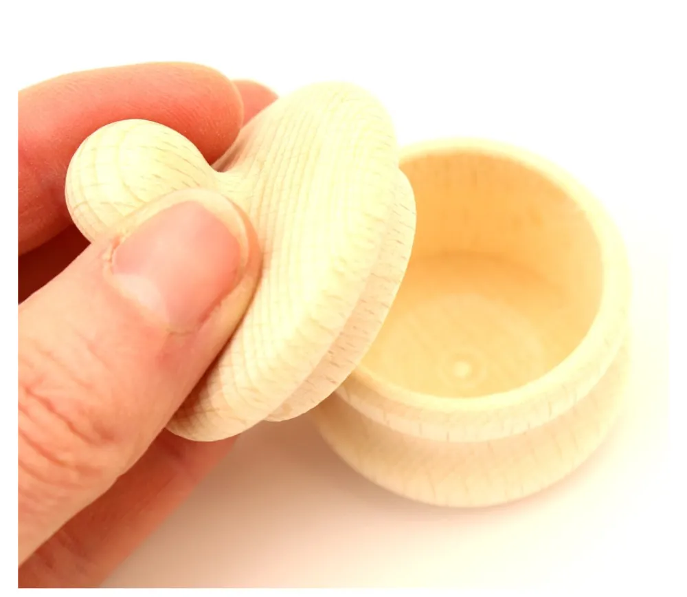 Tout Pour le Jeu Petite boite ronde bois avec couvercle : 45 mm de diamètre