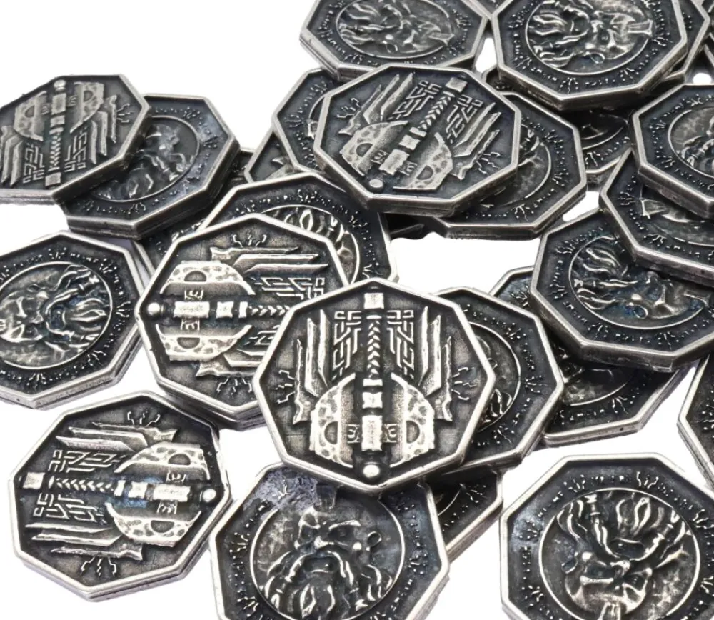 Tout Pour le Jeu Pièce métal argent Forged Dwarven 34 mm octogonale
