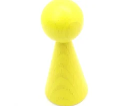 Tout Pour le Jeu Pion bois XXL 10 cm JAUNE pour jeu. Grand pion 100 mm diam 43 mm