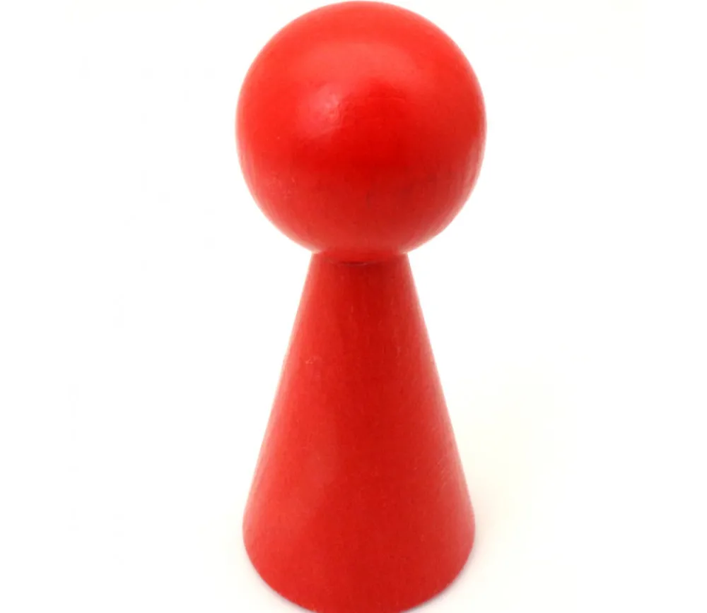 Tout Pour le Jeu Pion bois XXL 10 cm rouge pour jeu. Grand pion 100 mm diam 43 mm