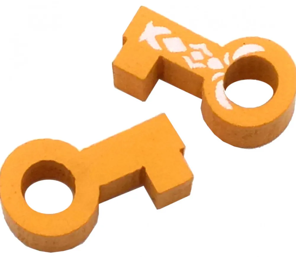 Tout Pour le Jeu Pion clef jaune orange en bois 16 x 8 x 10 mm