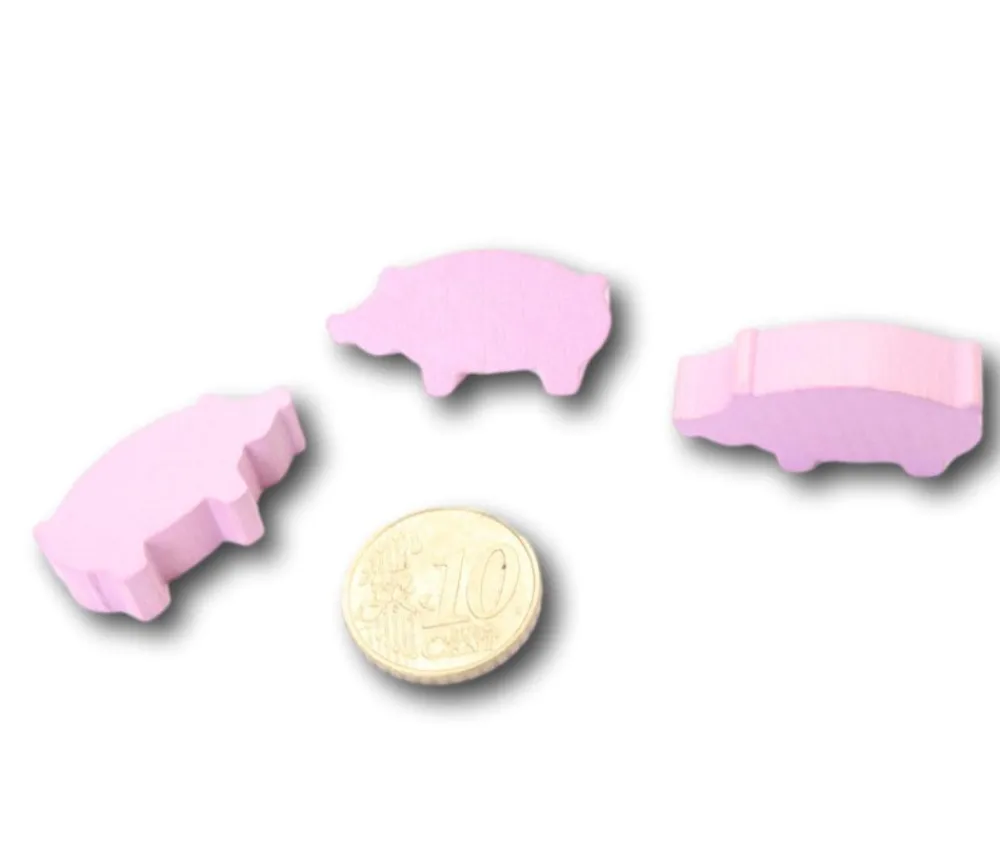 Tout Pour le Jeu Pion cochon rose en bois 30 x 14 x 8 mm.