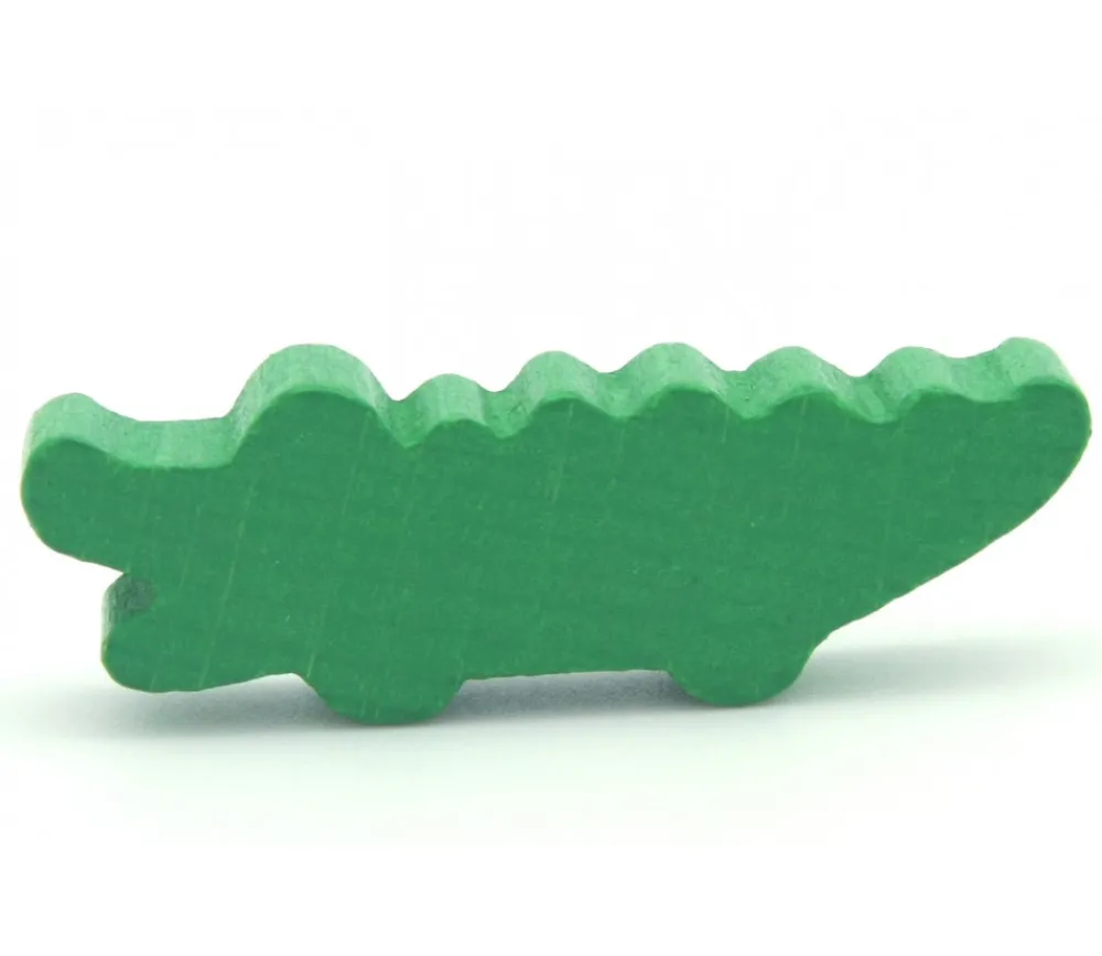 Tout Pour le Jeu Pion crocodile vert en bois