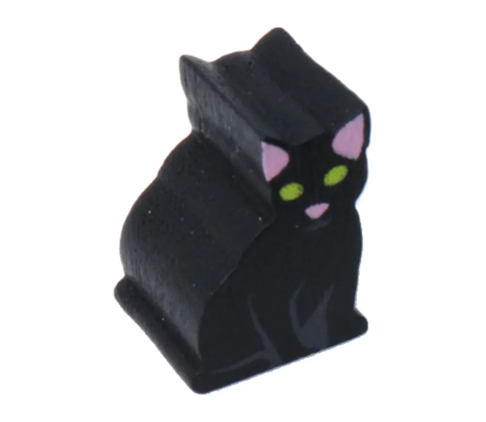 Tout Pour le Jeu Pion de jeu chat noir en bois 15 x 11 x 10 mm