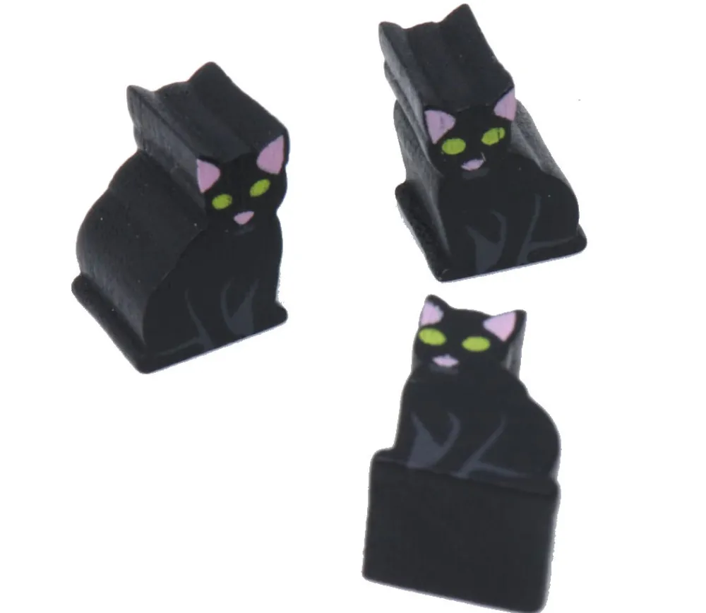 Tout Pour le Jeu Pion de jeu chat noir en bois 15 x 11 x 10 mm