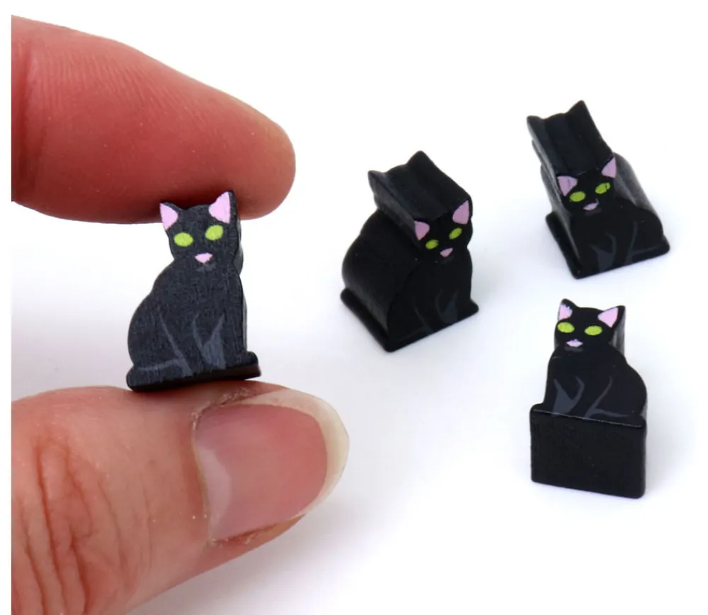 Tout Pour le Jeu Pion de jeu chat noir en bois 15 x 11 x 10 mm