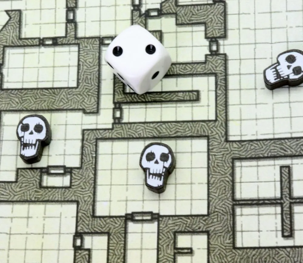 Tout Pour le Jeu Pion de jeu crane tête de mort en bois 16 x 11 x 5mm