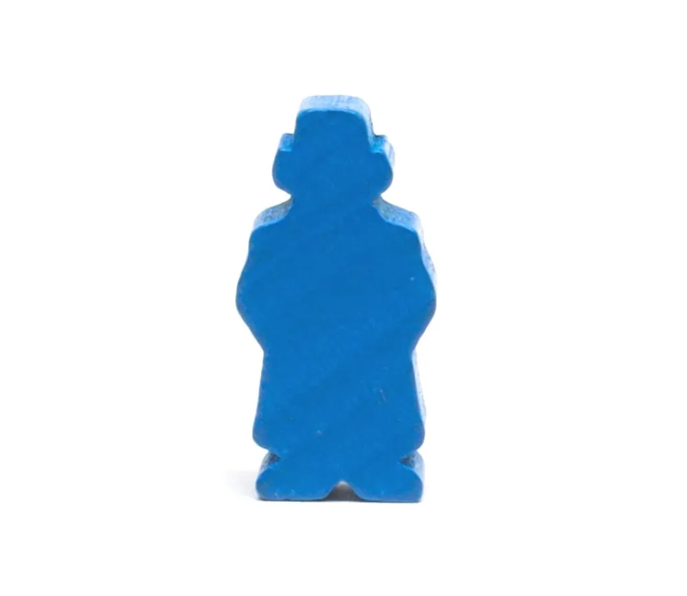 Tout Pour le Jeu Pion Détective bleu 28 x 15 mm - homme chapeau et manteau