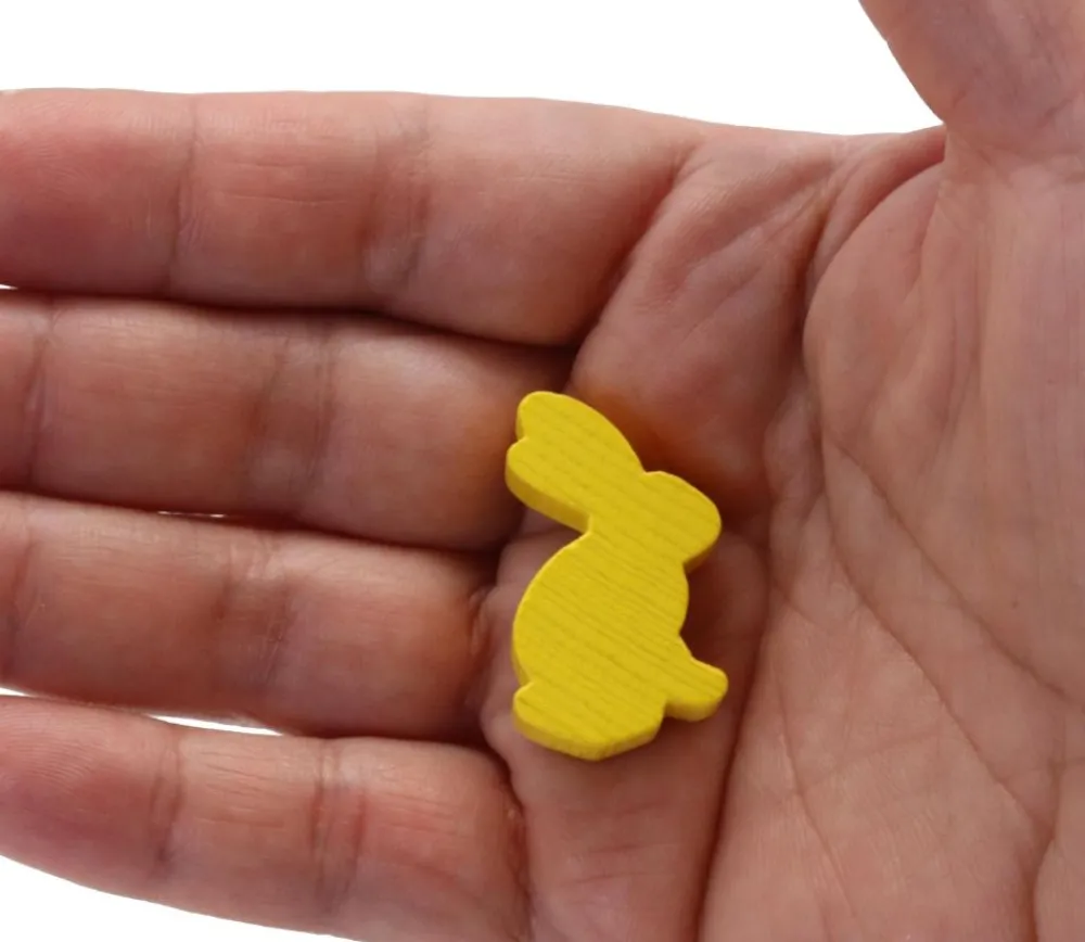 Tout Pour le Jeu Pion en bois lapin JAUNE 22x31x8 mm