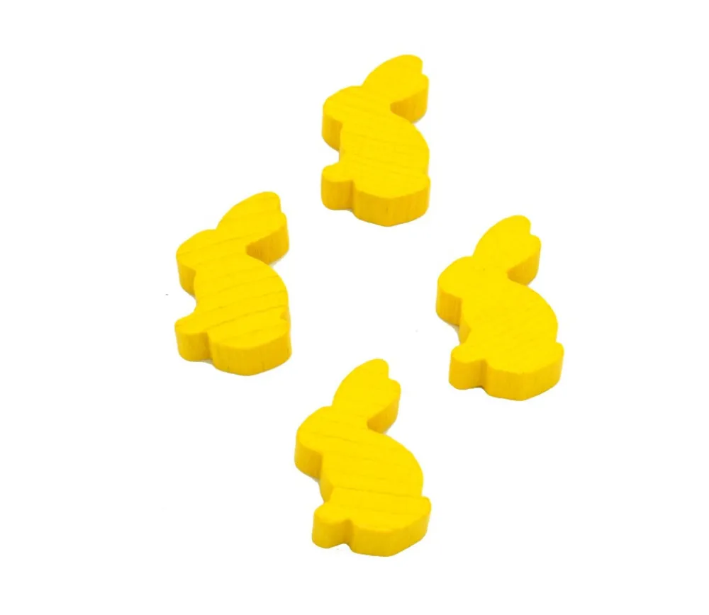 Tout Pour le Jeu Pion en bois lapin JAUNE 22x31x8 mm