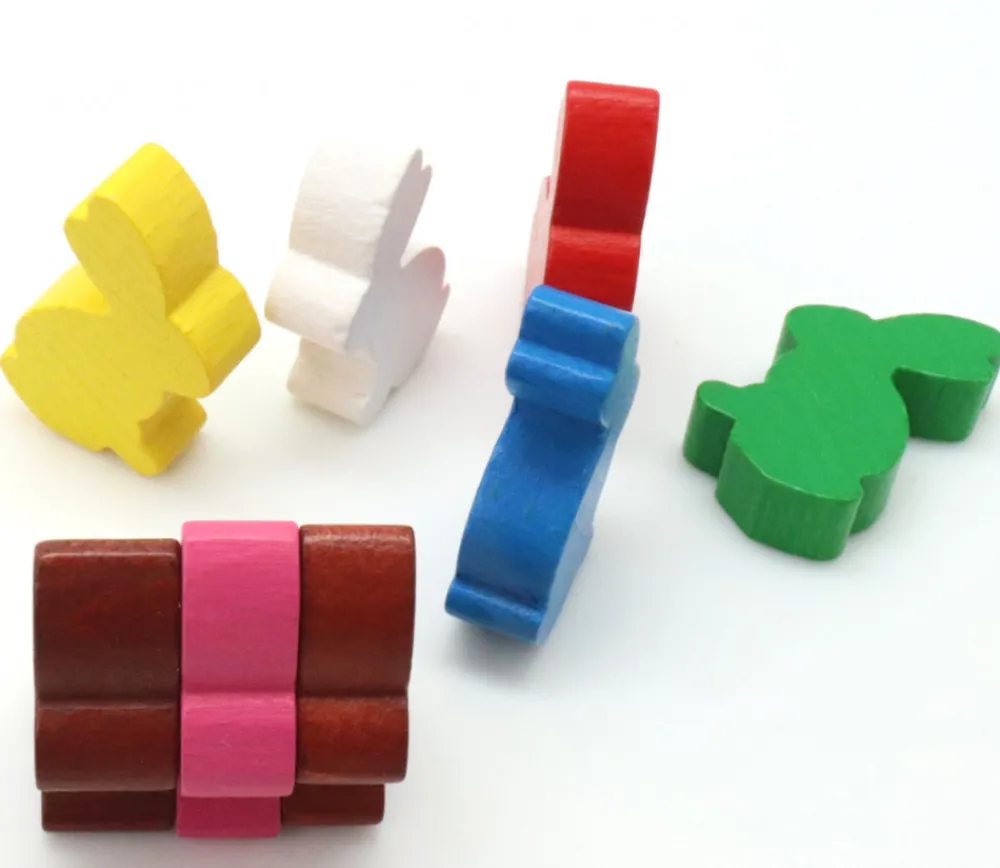 Tout Pour le Jeu Pion en bois lapin JAUNE 22x31x8 mm
