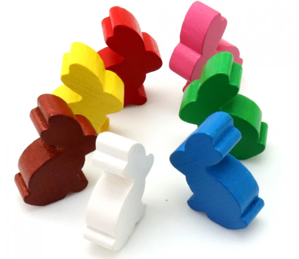 Tout Pour le Jeu Pion en bois lapin JAUNE 22x31x8 mm