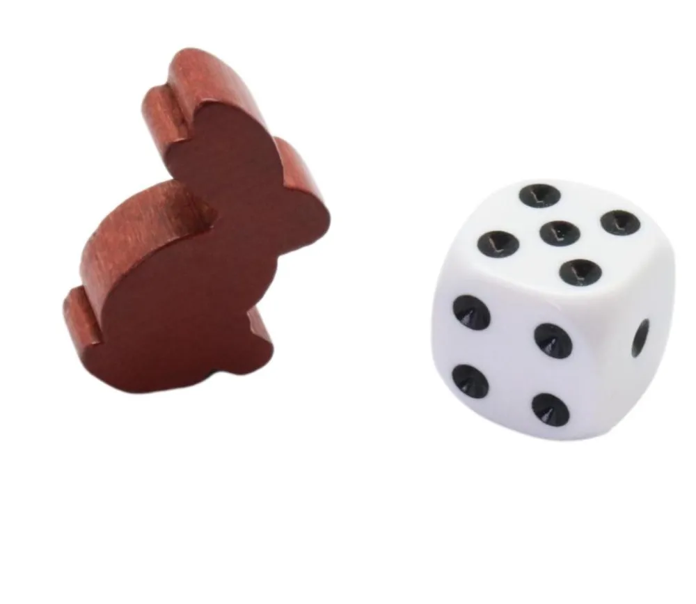 Tout Pour le Jeu Pion en bois lapin marron dodu 22 x 30 x 10 mm animal pour jeu