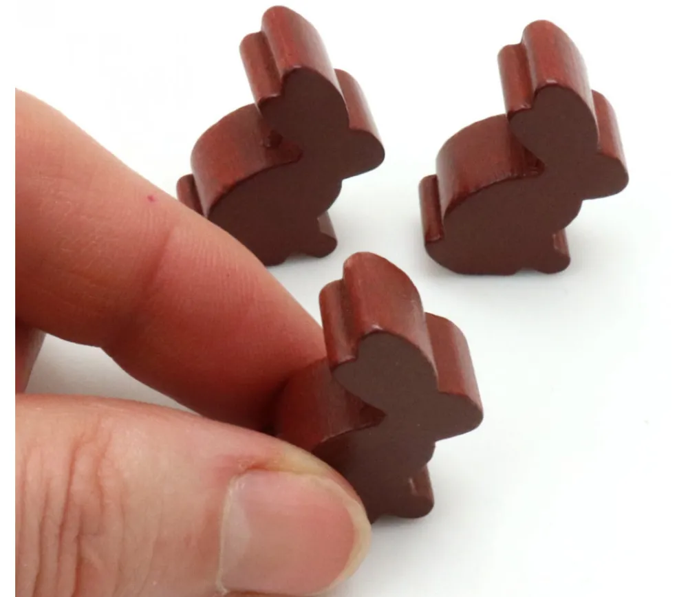 Tout Pour le Jeu Pion en bois lapin marron dodu 22 x 30 x 10 mm animal pour jeu