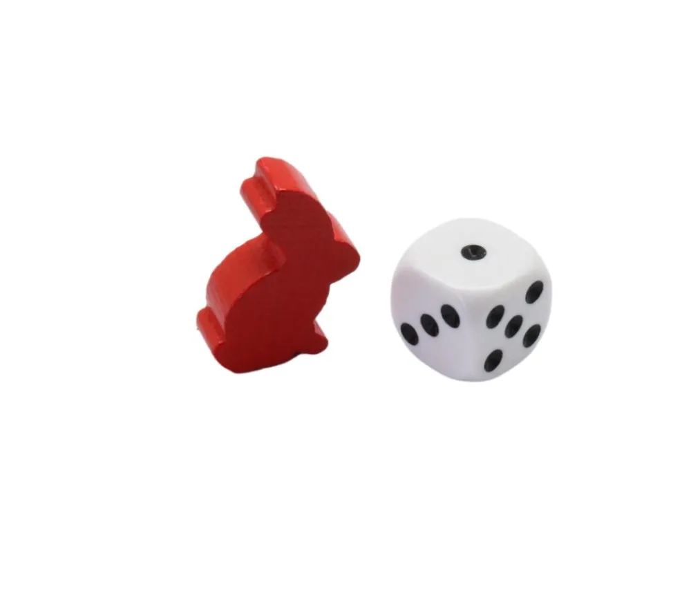 Tout Pour le Jeu Pion en bois lapin rouge 22 x 31 x 8 mm animal pour jeu
