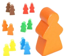 Tout Pour le Jeu Pion fille meeple en bois personnage joueur 13 x 23 X 8 mm femme à l'unité