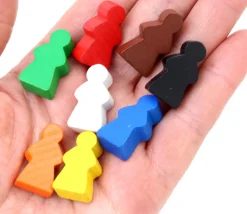 Tout Pour le Jeu Pion fille meeple en bois personnage joueur 13 x 23 X 8 mm femme à l'unité
