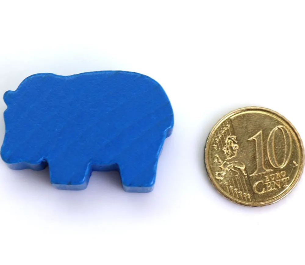 Tout Pour le Jeu Pion hippopotame bleu en bois