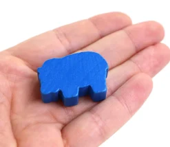 Tout Pour le Jeu Pion hippopotame bleu en bois