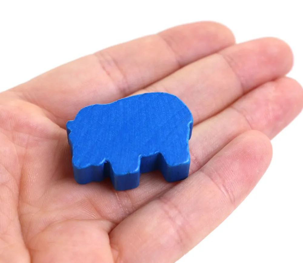 Tout Pour le Jeu Pion hippopotame bleu en bois