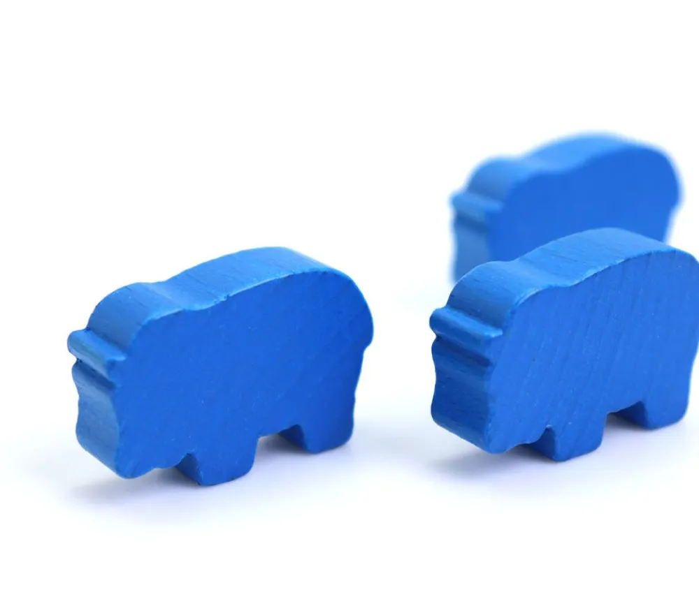 Tout Pour le Jeu Pion hippopotame bleu en bois