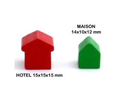 Tout Pour le Jeu Pion Hôtel grosse maison bois style monopoly 15x15x15 mm