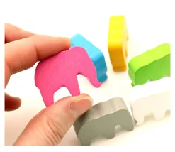 Tout Pour le Jeu Pion éléphant coloré en bois 37 x 28 x 10 mm à l'unité