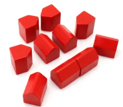 Tout Pour le Jeu Pion maison bois style monopoly 14x10x12 mm à l'unité