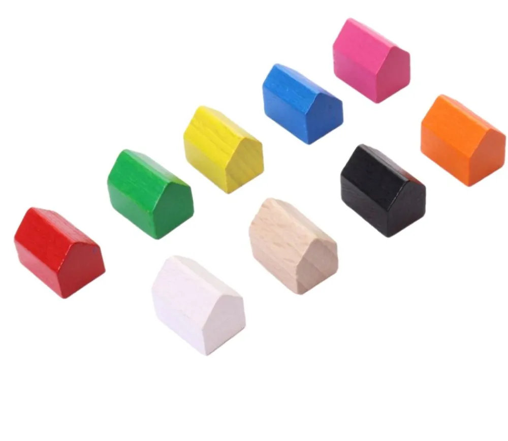 Tout Pour le Jeu Pion maison bois style monopoly 14x10x12 mm à l'unité
