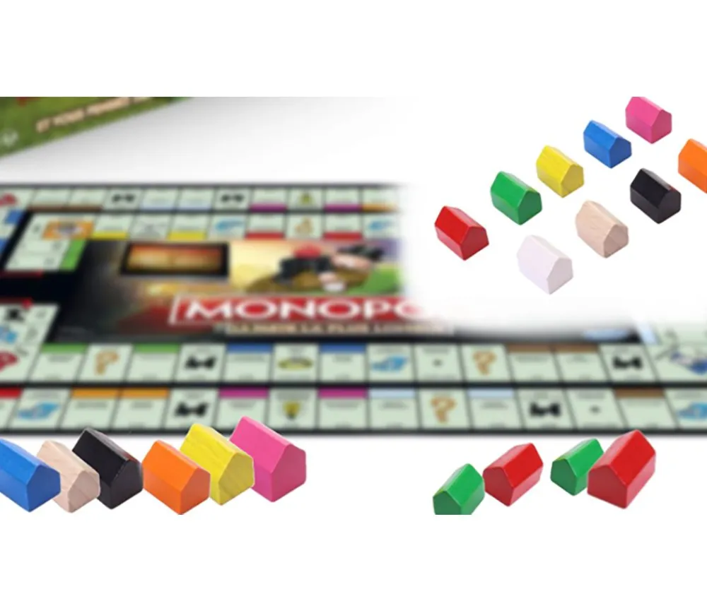 Tout Pour le Jeu Pion maison bois style monopoly 14x10x12 mm à l'unité