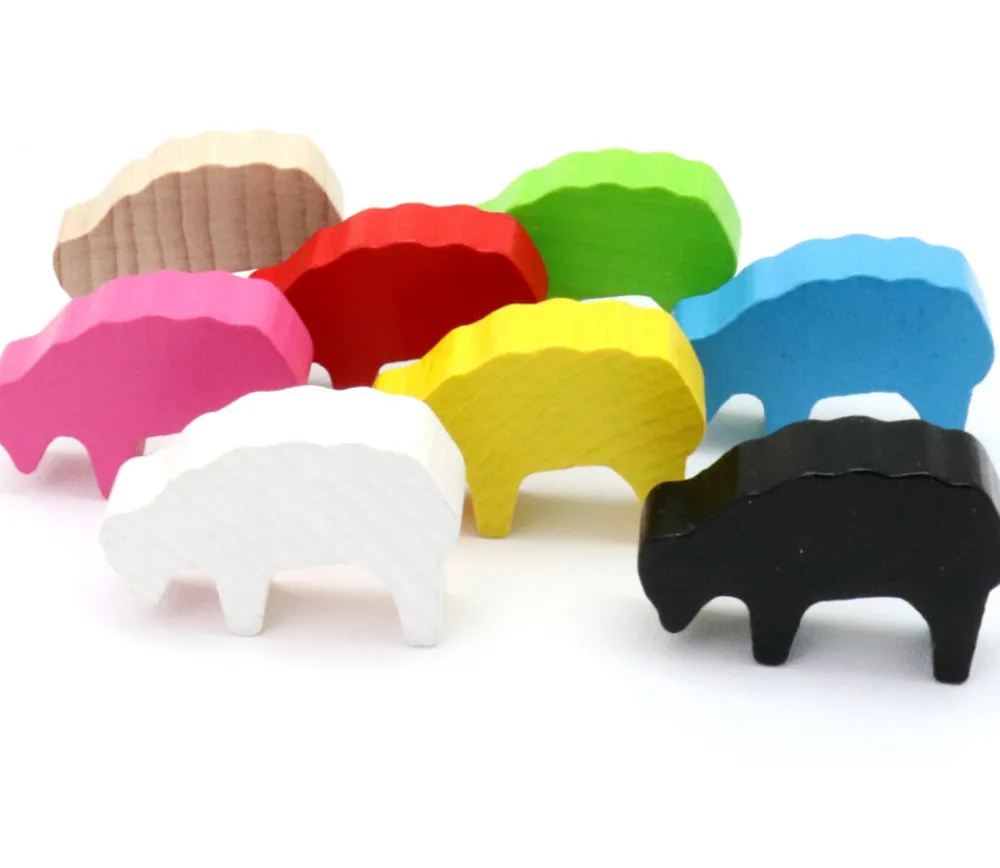 Tout Pour le Jeu Pion mouton bleu clair 40x28x10 mm en bois pour jeu de société