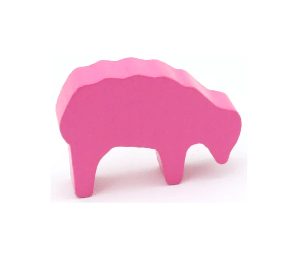 Tout Pour le Jeu Pion mouton rose 40x28x10 mm en bois pour jeu de société