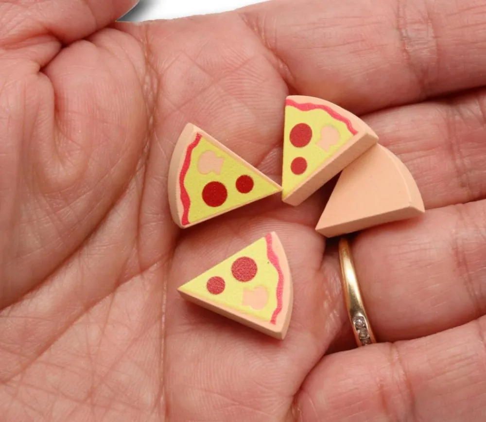 Tout Pour le Jeu Pion Part de Pizza en bois 16 x 15 x 5 mm