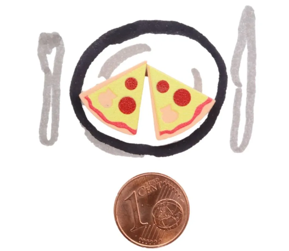 Tout Pour le Jeu Pion Part de Pizza en bois 16 x 15 x 5 mm