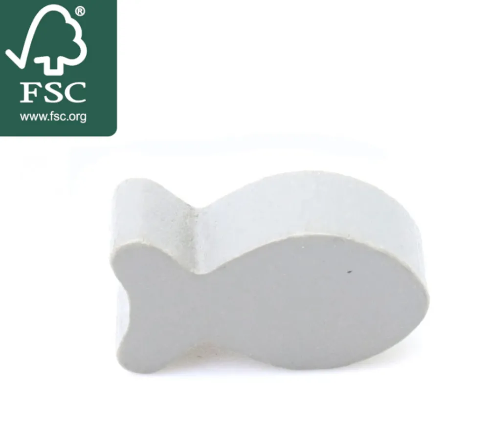 Tout Pour le Jeu Pion poisson gris en bois 24 x 13 mm pour jeu