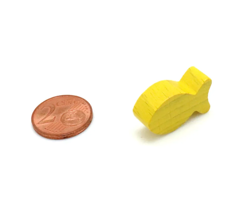 Tout Pour le Jeu Pion poisson jaune en bois 24 x 13 x 8 mm pour jeu
