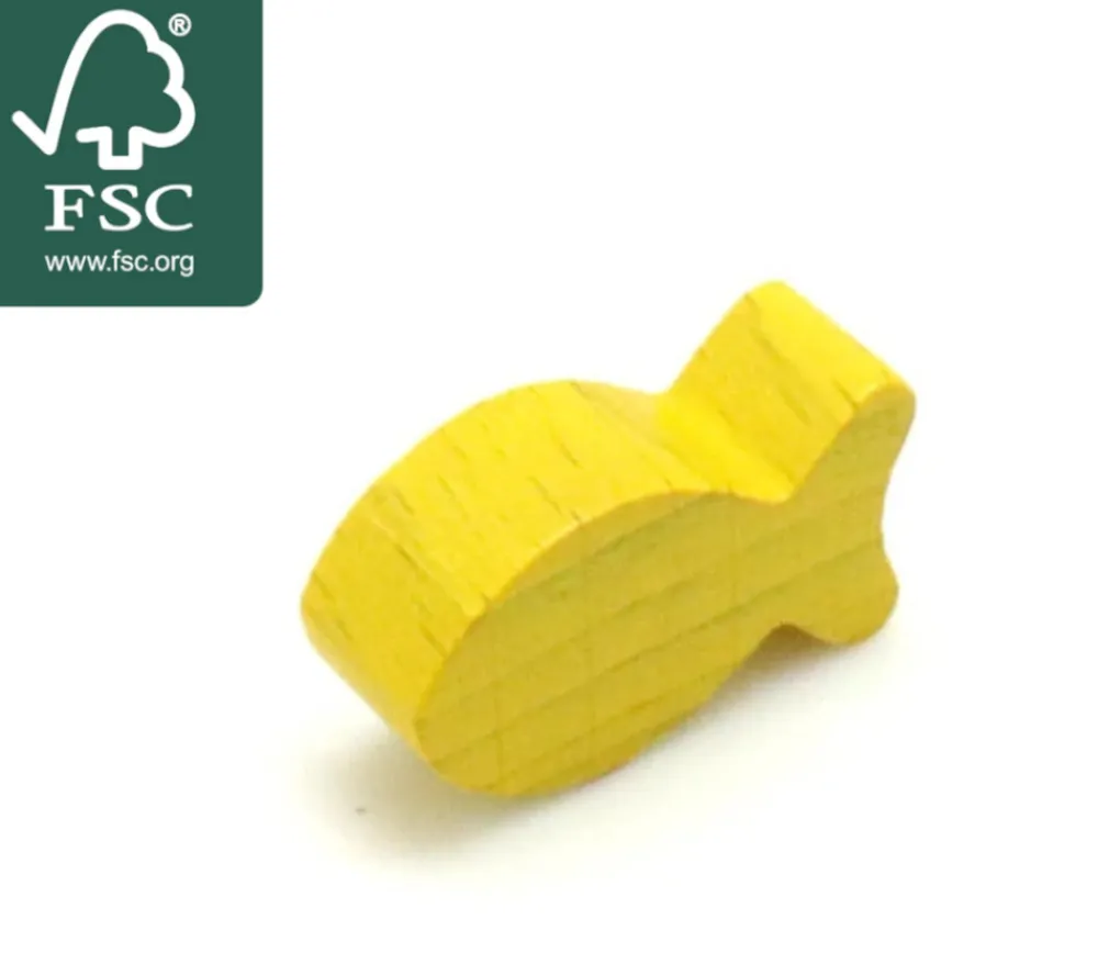 Tout Pour le Jeu Pion poisson jaune en bois 24 x 13 x 8 mm pour jeu