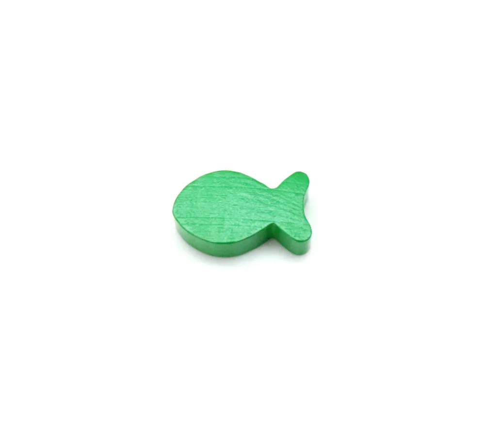 Tout Pour le Jeu Pion poisson vert en bois 24 x 13 x 8 mm pour jeu