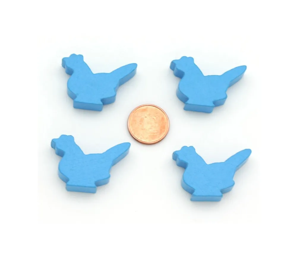 Tout Pour le Jeu Pion poule bleue claire en bois 30 x 19 x 8 mm